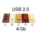 Флэшка 4Gb деревянная с коробочкой USB 2.0 (цвета в ассортименте)