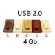 Флэшка 4Gb деревянная с коробочкой USB 2.0 (цвета в ассортименте)