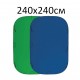 Складной фон хромакей 2 в 1 240/240 (240х240 см синий/зелёный) 