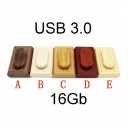 Флэшка деревянная с коробочкой 16Gb USB 3.0 (цвета в ассортименте)