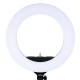 Кольцевой свет лампа визажиста (диаметр 45см, 480 диодов, 2 диммера, 3200-5500K, USB) + стойка 2м